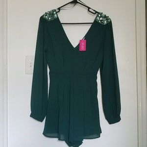 Emerald green romper